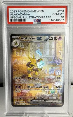 2023 POKEMON MEW EN-151 ALAKAZAM EX SIR PSA GM 10 English #201 - Image 3