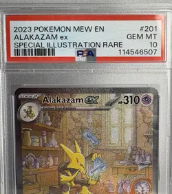 2023 POKEMON MEW EN-151 ALAKAZAM EX SIR PSA GM 10 English #201 - Image 4