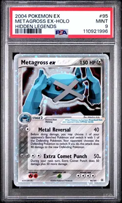 2004 POKEMON EX HIDDEN LEGENDS #95 METAGROSS EX-HOLO PSA 9 - Image 1