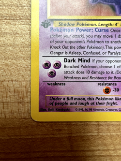 Gengar 20/62 Pokemon TCG Fossil 1st Edition Non-Holo Rare - Moderately Played - Image 5