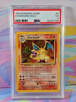 1999 Pokemon Base Set Unlimited | #4 Charizard Holo PSA 5 - Image 1