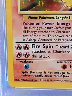 1999 Pokemon Base Set Unlimited | #4 Charizard Holo PSA 5 - Image 5