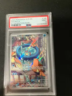 2024 POKEMON SCR EN-STELLAR CROWN ILLUSTRATION RARE #148 SQUIRTLE PSA 9 - Image 1