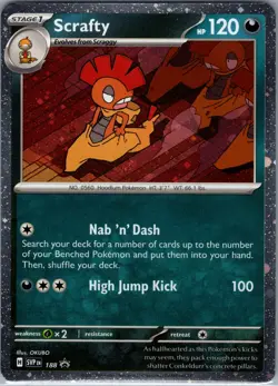 Scrafty - (Cosmos Holo) SVP 188 Scarlet & Violet Promo - Pokemon Card - NM - Image 1