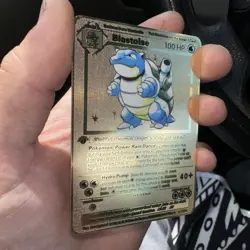 Blastoise Gold Pokemon Card Collectible/Gift/Display custom metal heavy 1st - Image 2