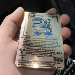 Blastoise Gold Pokemon Card Collectible/Gift/Display custom metal heavy 1st - Image 3