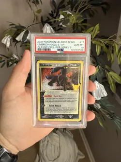 Pokemon TCG Umbreon Gold Star 17/17 Celebrations Classic Collection PSA 10 - Image 1