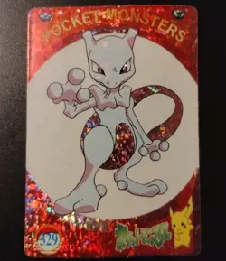 Pokemon 1995 MEWTWO Vending Prism Sticker 329 Pocket Monsters Vintage HOLO - Image 1