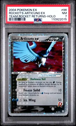 2004 POKEMON EX TEAM ROCKET RETURNS #96 ROCKET'S ARTICUNO EX-HOLO PSA 7 - Image 1