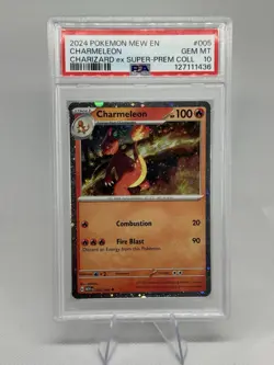 2024 POKEMON MEW EN-151 CHARIZARD EX SUPER-PREM COLL #005 CHARMELEON PSA 10 - Image 1