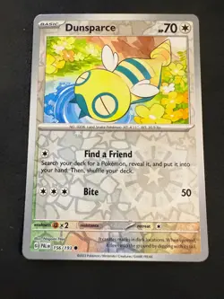 Pokemon TCG Dunsparce Scarlet & Violet - Paldea Evolved 156/193 Reverse Holo - Image 1