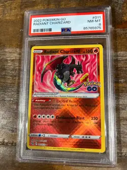 POKEMON 2022 GO RADIANT CHARIZARD #011 PSA 8 RARE - Image 1