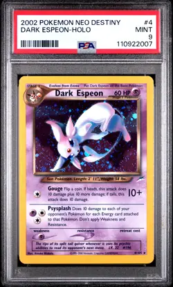 2002 POKEMON NEO DESTINY #4 DARK ESPEON-HOLO PSA 9 - Image 1