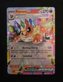Play! Pokemon Stamped Flareon EX Pokemon TCG Prismatic Evolutions Series 7 - Image 1