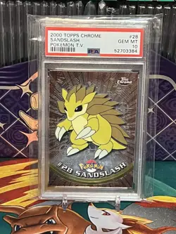 PSA 10 Sandslash Topps Chrome #28 Pokemon TV Holo Foil 2000 Graded Gem Mint - Image 1