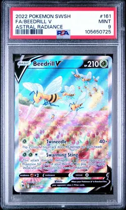 2022 Pokemon Astral Radiance Beedrill V Full Alternate Alt Art #161/189 PSA 9 - Image 1