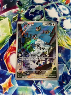 Pokemon Chatot Illustration Rare 181/162 SV05: Temporal Forces Holon Near Mint - Image 3