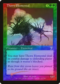 Thorn Elemental FOIL 7th Edition HEAVILY PLD Green Rare MAGIC MTG CARD ABUGames - Image 1