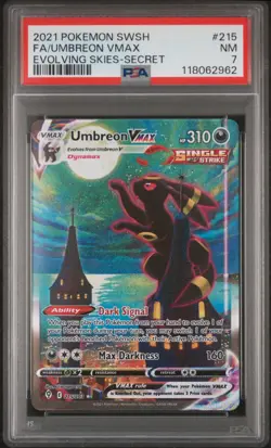 2021 POKEMON SWORD & SHIELD EVOLVING SKIES SECRET FULL ART/UMBREON VMAX PSA 7 - Image 1