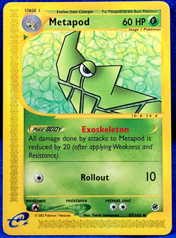 Metapod Expedition Base Set e-Series Near Mint 87/165 Regular Pokemon Uncommon - Image 1