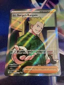 Pokemon TCG Lt. Surge’s Bargain 170/132 Full Art Holo Mega Evolution NM/M - Image 1