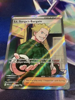 Pokemon TCG Lt. Surge’s Bargain 170/132 Full Art Holo Mega Evolution NM/M - Image 2