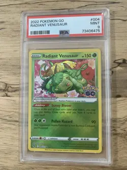 Radiant Venusaur 004/078 Pokemon GO Holo Rare Pokemon 2022 PSA 9 Mint 🔥🔥🔥 - Image 1