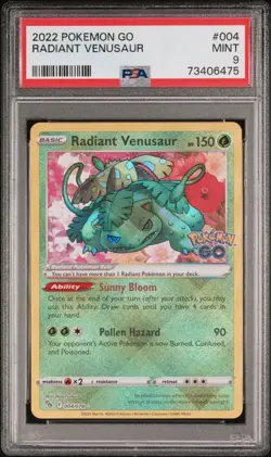 Radiant Venusaur 004/078 Pokemon GO Holo Rare Pokemon 2022 PSA 9 Mint 🔥🔥🔥 - Image 2