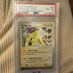 Pokemon Raikou ex TM Magma Vs TM Aqua Holo Ultra Rare #92 PSA 8 - Image 1