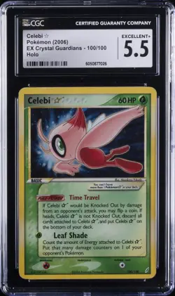 2006 POKEMON EX CRYSTAL GUARDIANS HOLO #100 CELEBI CGC 5.5 - Image 1