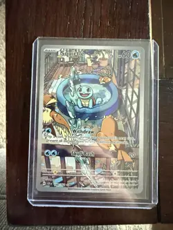 Pokemon TCG Stellar Crown Squirtle Full Art Illustration Card 148/142 NM - Image 1