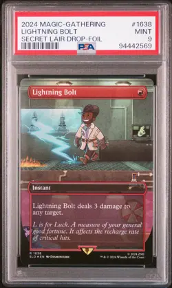 2024 MTG SECRET LAIR DROP FOIL #1638 LIGHTNING BOLT PSA 9 - Image 1