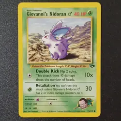 Giovanni's Nidoran 76/132 - Gym Challenge Vintage WOTC Pokemon TCG Card NM - Image 1