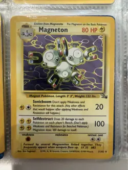 Pokemon TCG Magneton Fossil Holo Card 11/62 Unlimited Holo Rare - Image 1