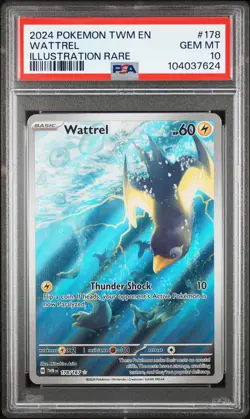 2024 POKEMON TWM EN-TWILIGHT MASQUERADE ILLUSTRATION RARE #178 WATTREL PSA 10 - Image 1
