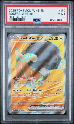 2025 Pokemon SV WHT EN-White Flare #162 BOUFFALANT ex ULTRA RARE PSA 9 - Image 1