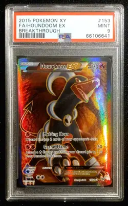 Pokemon HOUNDOOM EX Full Art #153/162 XY BREAKthrough - CLEAN - PSA 9 - LOW POP - Image 1