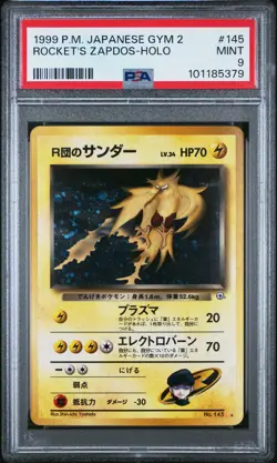 1999 POKEMON JPN GYM 2 #145 ROCKET'S ZAPDOS-HOLO PSA 9 - Image 1