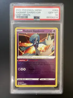 Radiant Gardevoir #069/196 Pokemon TCG 2022 SwSh11: Lost Origin PSA 10 Gem Mint - Image 1