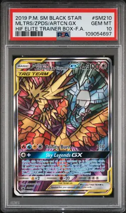 2019 POKEMON SM BLACK STAR PROMO FULL ART/MOLTRES & ZAPDOS & ARTICUNO GX PSA 10 - Image 1