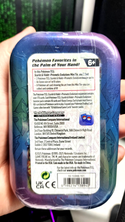 Pokemon Prismatic Evolutions Mini Tin Vapreon Scarlet & Violet TCG Sealed - - Image 2