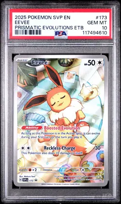 2025 POKEMON SVP EN-SV BLACK STAR PROMO #173 EEVEE PSA 10 - Image 1