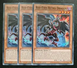 Red-Eyes Retro Dragon x3 Yu-Gi-Oh! LDS1-EN009 1st Common PLAYSET - Image 1