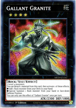 Gallant Granite MP20-EN167 Prismatic Secret Rare 1st Edition Yugioh - Image 1