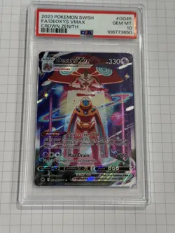 PSA 10 Gem Mint Deoxys VMAX Full Art #GG45/GG70 Crown Zenith 2023 Pokemon Card - Image 1