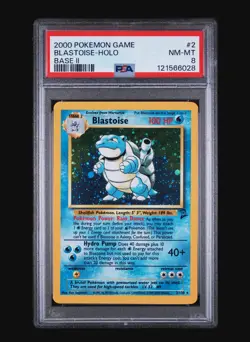 BLASTOISE HOLO 2/130 - 1999 BASE SET 2 POKEMON CARD - PSA 8 NM- MINT - Image 2