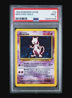 MEWTWO - 10/102 POKEMON CARD 1999 BASE SET UNLIMITED - FRESH SLAB PSA 9 MINT - Image 1