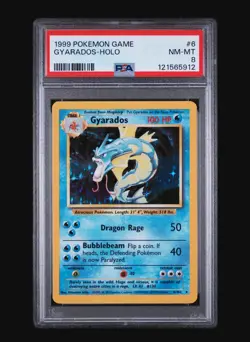 GYARADOS HOLO 6/102 - POKEMON CARD 1999 BASE SET - FRESH SLAB PSA 8 NM- MINT - Image 2
