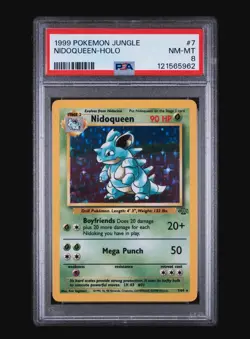 NIDOQUEEN HOLO 7/64 - JUNGLE 1999 POKEMON CARD - FRESH SLAB PSA 8 NM- MINT - Image 2