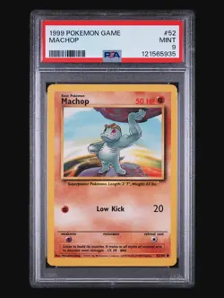 MACHOP 52/102 - BASE SET 1999 POKEMON CARD - FRESH SLAB - PSA 9 MINT - Image 2